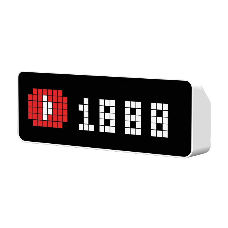 White Ulanzi TC001 pixel clock viewed at a slight angle
